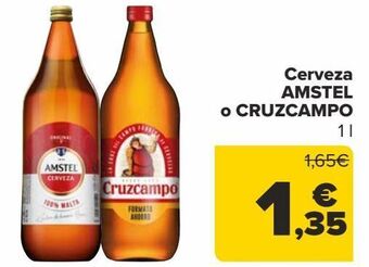 Carrefour Cerveza amstel o cruzcampo oferta