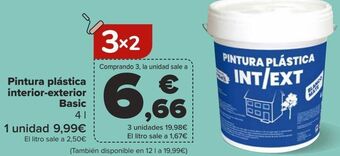 Carrefour Pintura plástica interior-exterior basic oferta