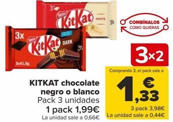 Carrefour Kitkat chocolate negro o blanco oferta