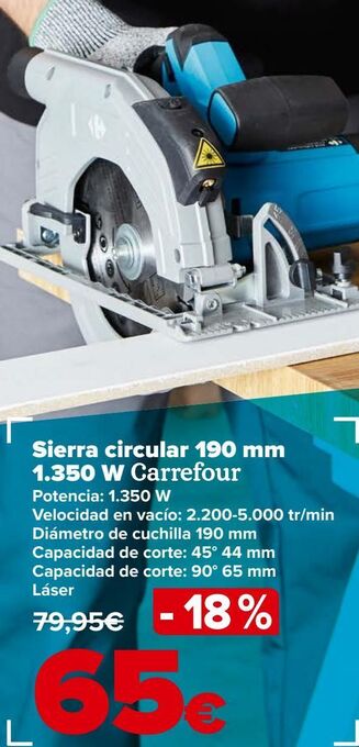 Carrefour Sierra circular 190 mm 1350 w carrefour oferta