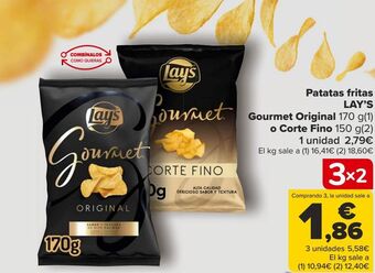 Carrefour Patatas fritas lay's gourmet original o corte fino oferta