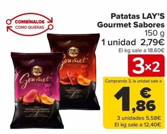 Carrefour Patatas lay's gourmet sabores oferta