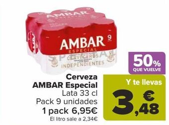 Carrefour Cerveza ambar especial oferta