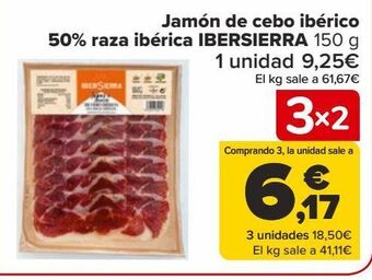 Carrefour Jamón de cebo ibérico 50% raza ibérica ibersierra oferta