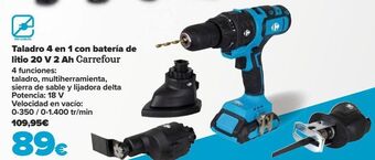 Carrefour Taladro 4 en 1 con batería de litio 20 v 2 ah carrefour oferta