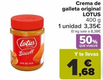 Carrefour Crema de galleta original lotus oferta