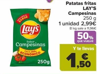 Carrefour Patatas fritas lay's campesinas oferta
