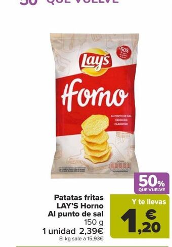 Carrefour Patatas fritas lay's horno al punto de sal oferta