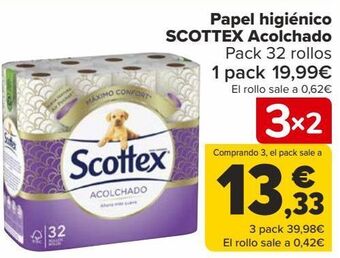 Carrefour Papel higiénico scottex acolchado oferta