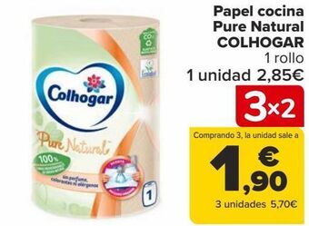 Carrefour Papel cocina pure natural colhogar oferta