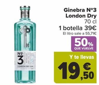 Carrefour Ginebra nº3 london dry oferta
