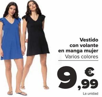 Carrefour Vestido con volante en manga mujer oferta