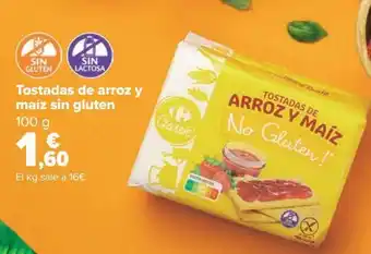 Carrefour Tostadas de arroz y maíz sin gluten oferta