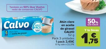 Carrefour Market Atún claro en aceite de girasol calvo oferta
