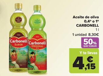 Carrefour Market Aceite de oliva 0,4º o 1º carbonell oferta