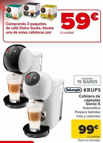 Carrefour Dëlonghi krups cafetera de cápsulas genio s oferta