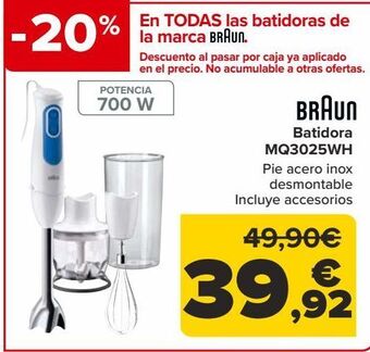 Carrefour Braun batidora mq3025wh oferta