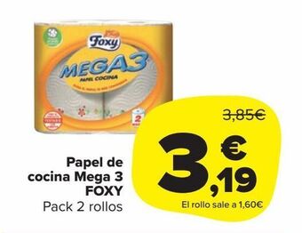 Carrefour Market Papel de cocina mega 3 foxy oferta