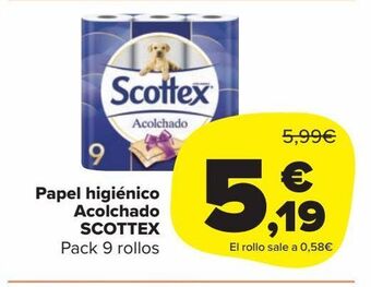 Carrefour Market Papel higiénico acolchado scottex oferta