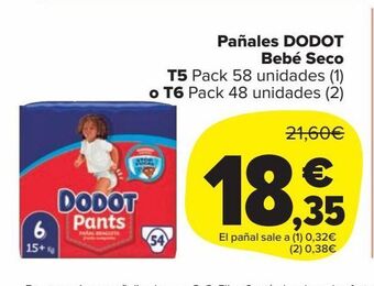Carrefour Market Pañales dodot bebé seco oferta