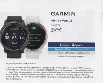 Movistar Garmin venu 2 o venu 2s oferta