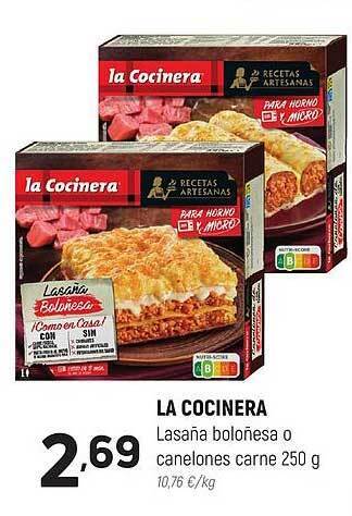 Coviran La cocinera lasaña boloñesa o canelones carne oferta