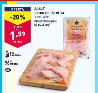 ALDI La Tabla Jamón Cocido Extra oferta