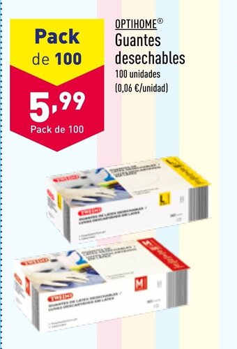 ALDI Optihome Guantes Desechables oferta