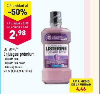 ALDI Listerine Enjuague Prémium oferta