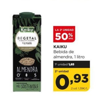 Alimerka Kaiku Bebida de Almendra 1 Litro oferta