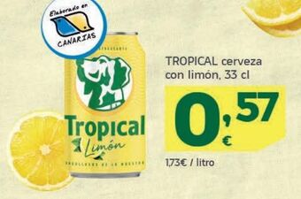 HiperDino Cerveza con limón tropical oferta
