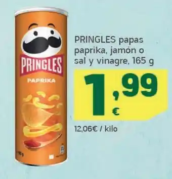 HiperDino Papas paprika, jamon o sal y vinagre pringles oferta