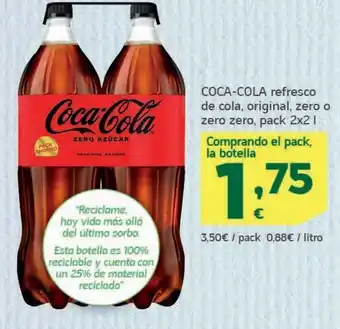 HiperDino Refresco de cola, original, zero o zero zero coca cola oferta