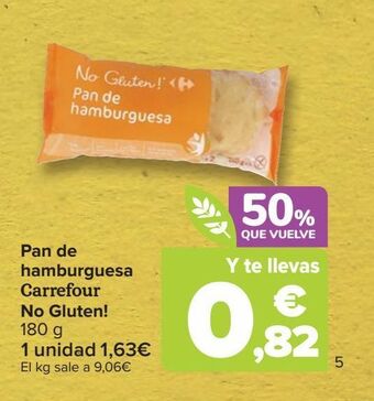 Carrefour Pan de hamburguesa carrefour no gluten! oferta