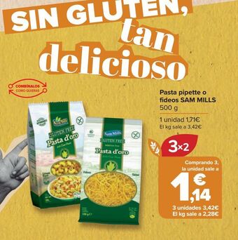 Carrefour Pasta pipette o fideos sam mills oferta
