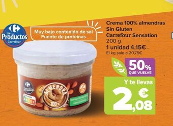 Carrefour Crema 100% almendras sin gluten carrefour sensation oferta