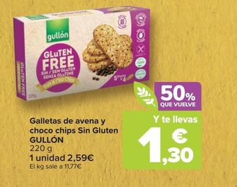 Carrefour Galletas de avena y choco chips sin gluten gullon oferta