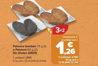 Carrefour Palmera bombón o palmera sin gluten airos oferta