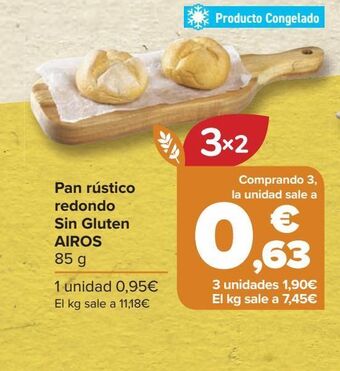 Carrefour Pan rústico redondo sin gluten airos oferta