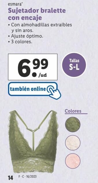 Lidl Sujetador Bralette Con Encaje oferta