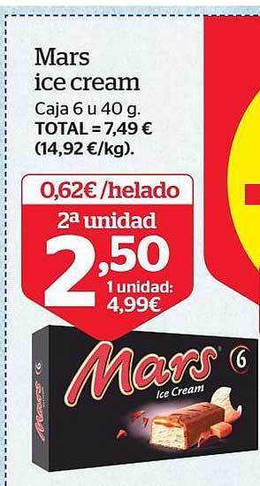 La Sirena Mars ice cream oferta