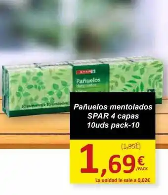 SPAR Pañuelos mentolados spar 4 capas oferta