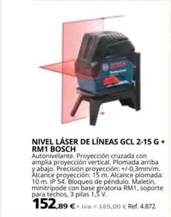 Coferdroza Nivel láser de líneas gcl 2-15 g + rm1 bosch oferta