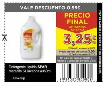 SPAR Detergente líquido spar marsella 54 lavados oferta