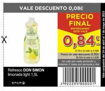 SPAR Refresco don simón limonada light oferta