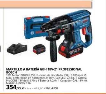 Coferdroza Martillo a batería gbh 18v-21 professional bosch oferta