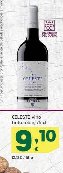 HiperDino Celeste vino tinto roble oferta