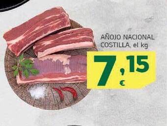 HiperDino Añojo nacional costilla oferta