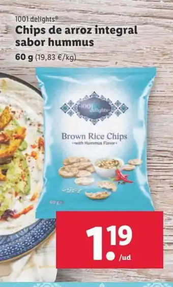 Lidl Chips de Arroz Integral Sabor Hummus oferta