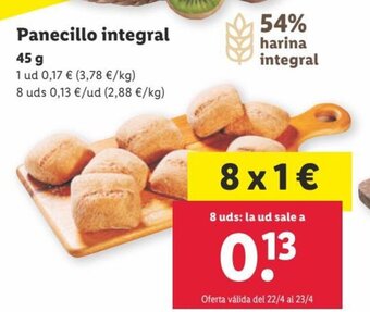 Lidl Panecillo Integral oferta